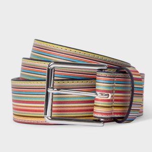 NWT Paul Smith Signature Stripe Leather Belt